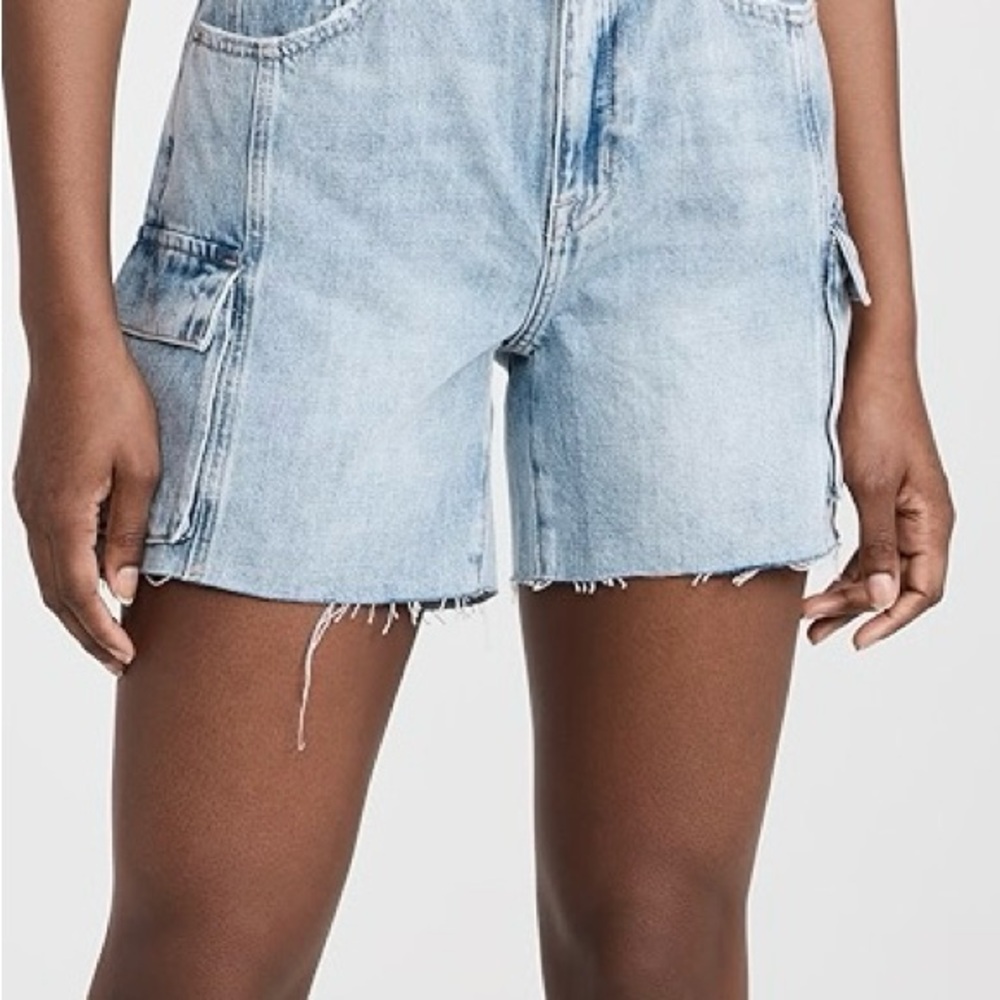 Pistola Blue Jean Shorts Distressed Raw Hem